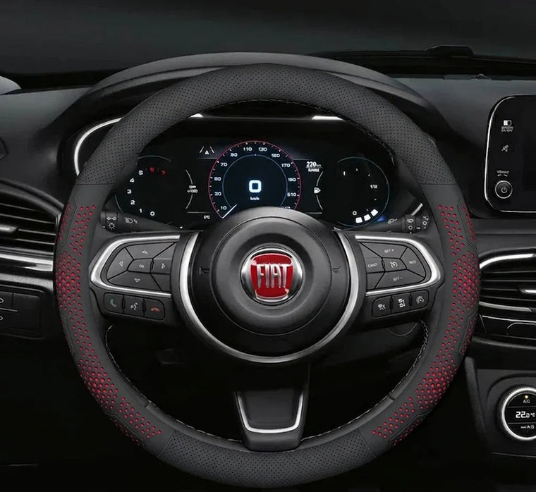 Fiat and Opel branded car accessories including steering wheel covers and key shells