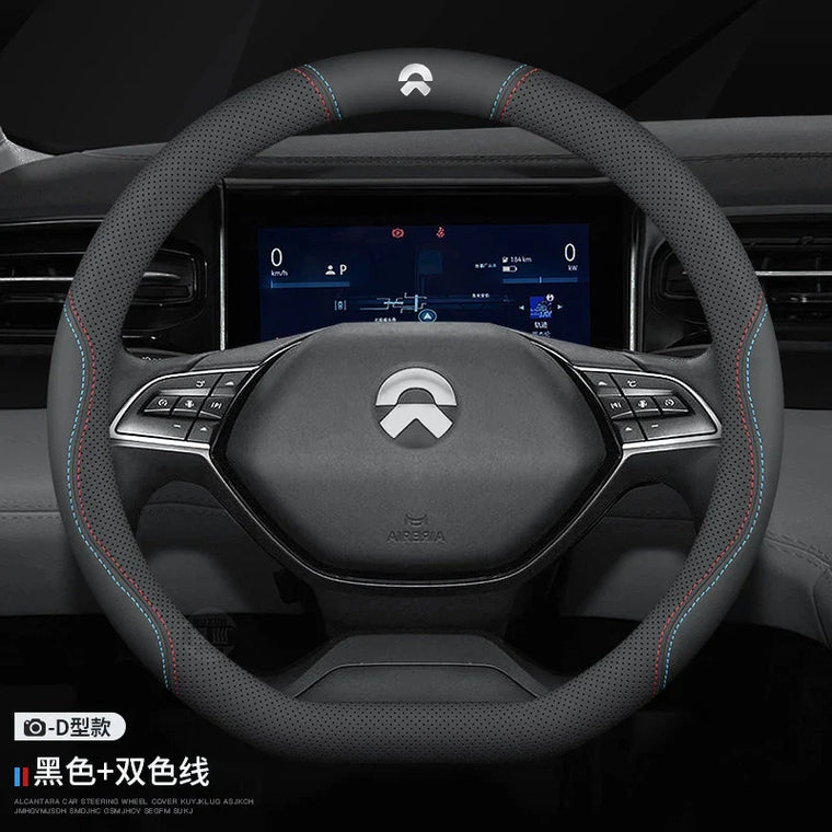 NIO leather steering wheel cover, representing accessories for Australia's newest niche EV brands