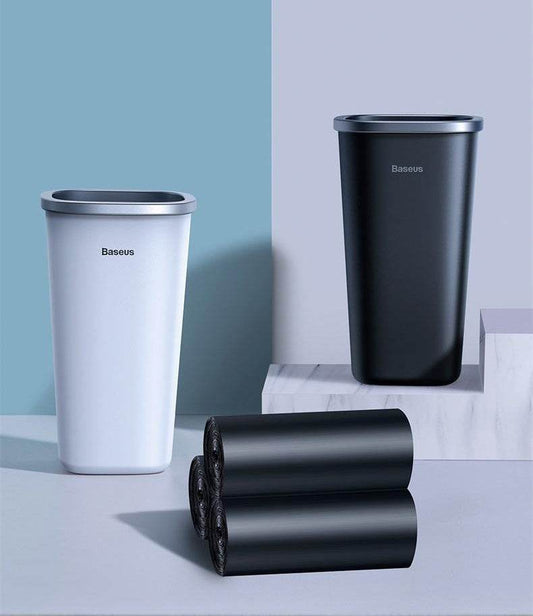 Dust-Free Car Trash Can – Mini Creative Trash Storage Box for Car & Desktop - White