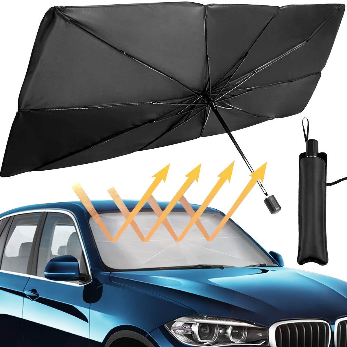 Portable Foldable Windshield Sun Visor Umbrella – UV Protection Car Sunshade -