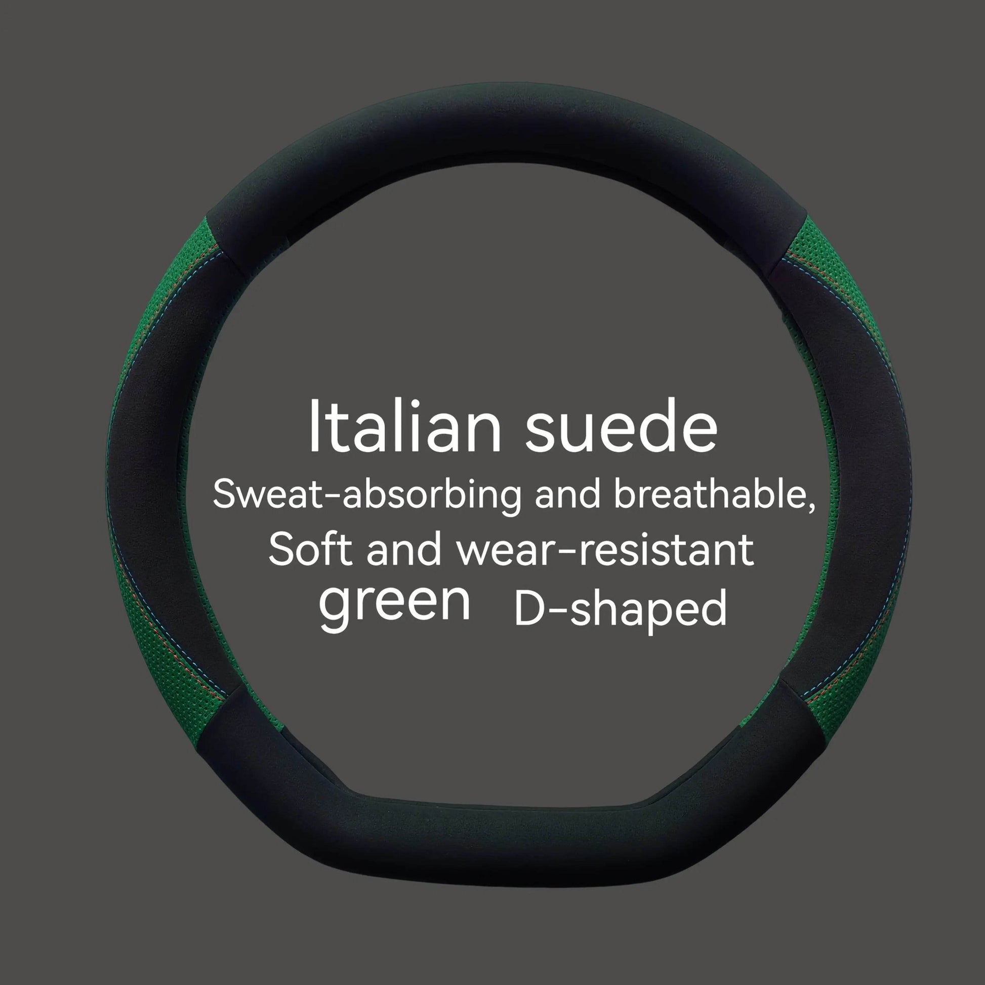 Luxury Faux Fur Steering Wheel Cover (38cm) - Green / Round