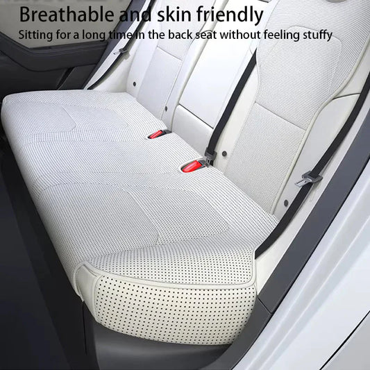 Car Seat Mats For Tesla Model Y Juniper 2025 Breathable All Season Back Seat Pad - Off white 7pcs