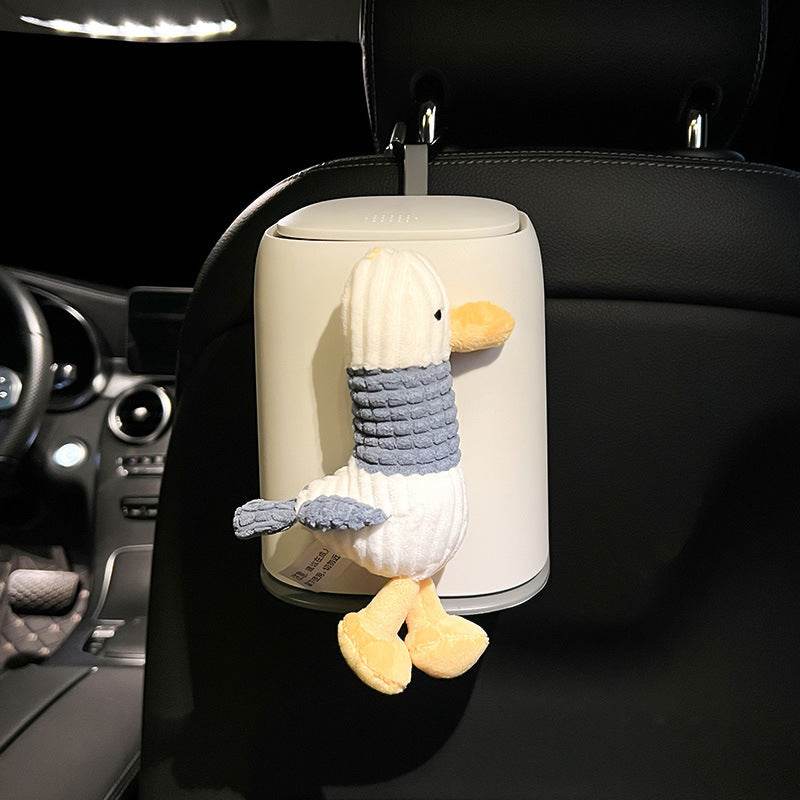 Cute Car Trash Can - Long neck duck white