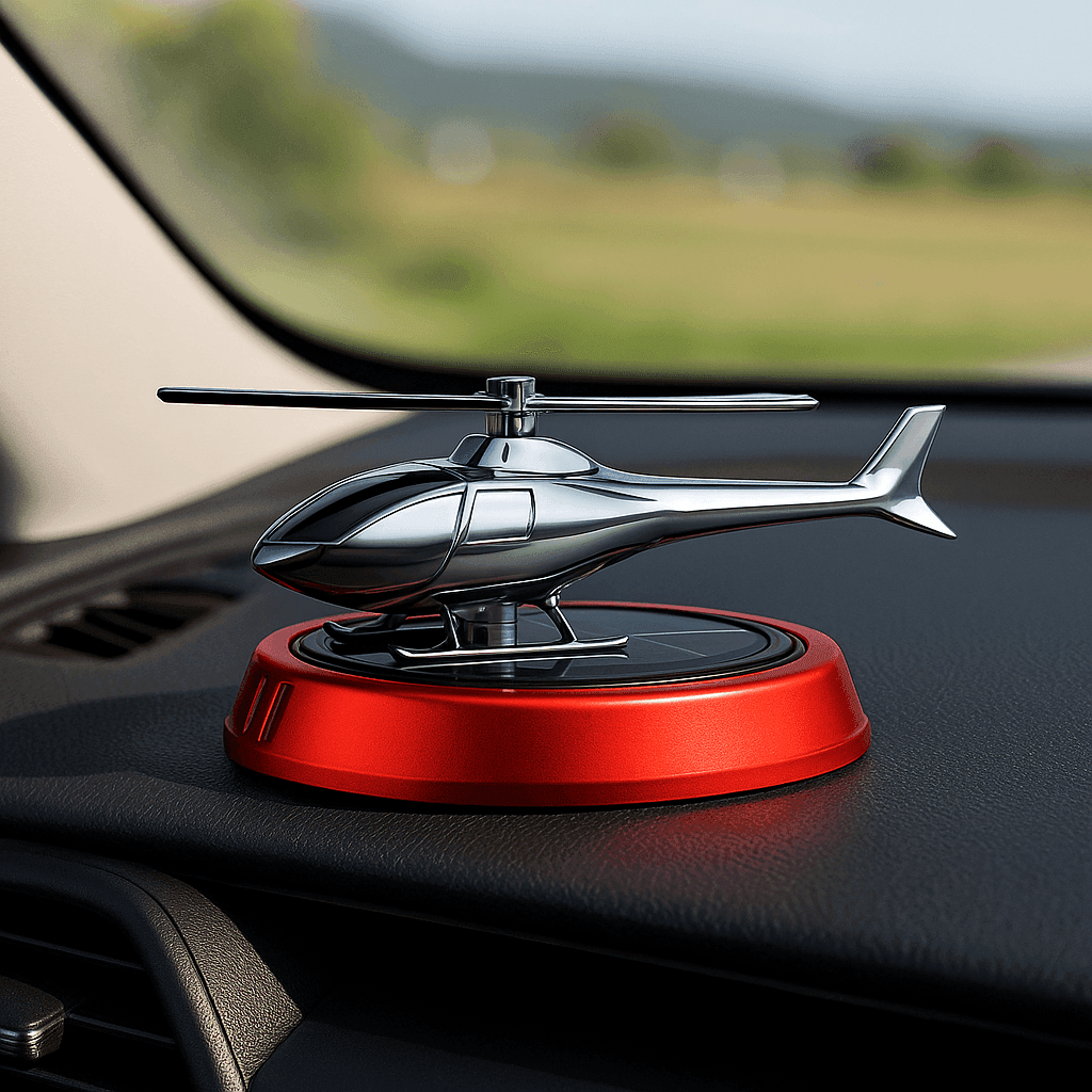 Helicopter Car Air Freshener Dashboard Decoration - Red