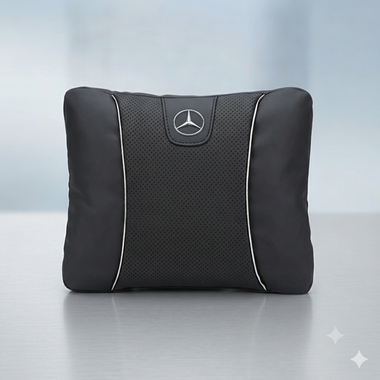 Mercedes Car Neck Pillow & Lumbar Support Cushion - Lumbar Black