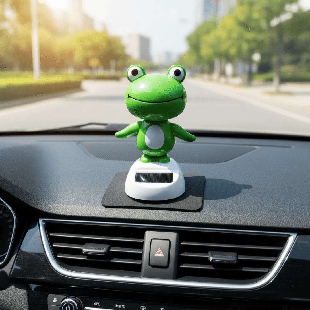 Frog Bobblehead – Solar Powered Shaking Head Car Ornament -