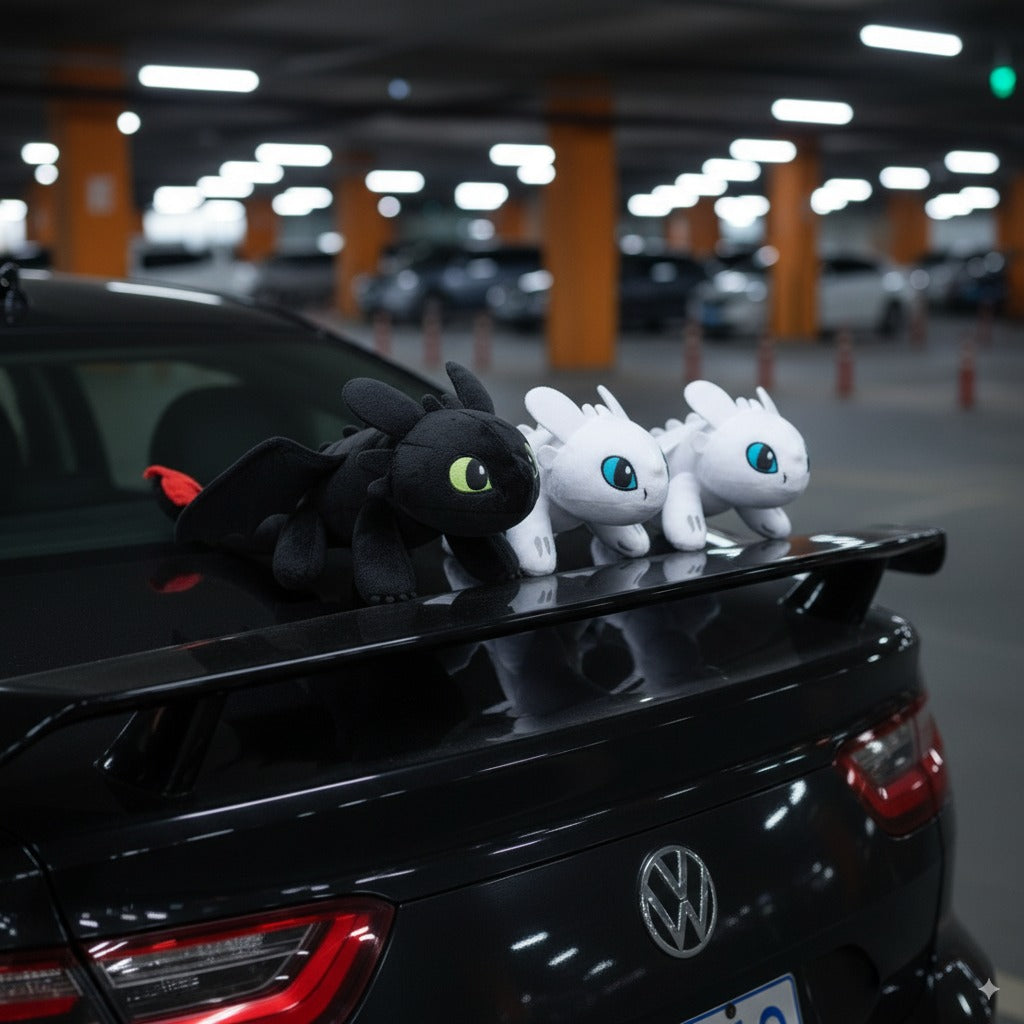 Toothless & Light Fury Dragon Car Roof Decor - White