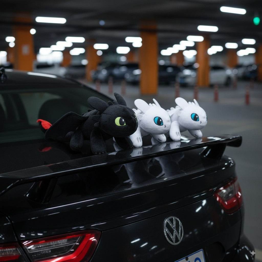 Toothless and Light Fury Dragon Car Roof Decoration - Light Fury