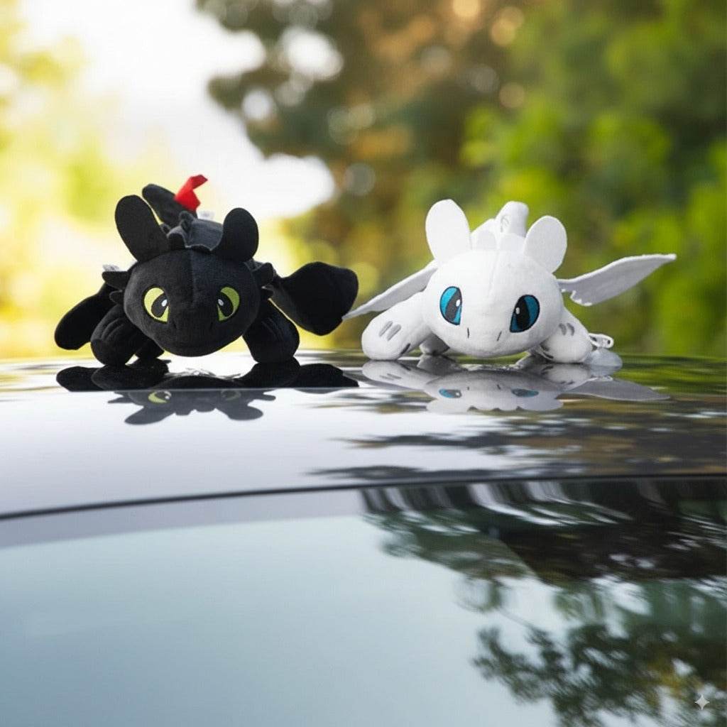 Toothless & Light Fury Dragon Car Roof Decor - White