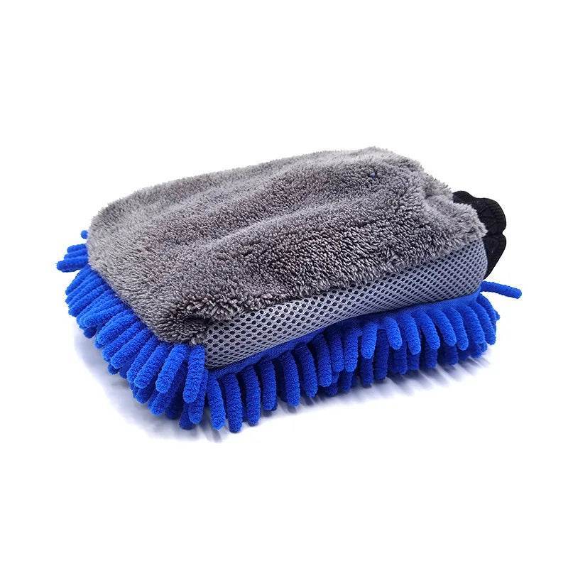 Large Microfiber Car Wash Glove - Blue