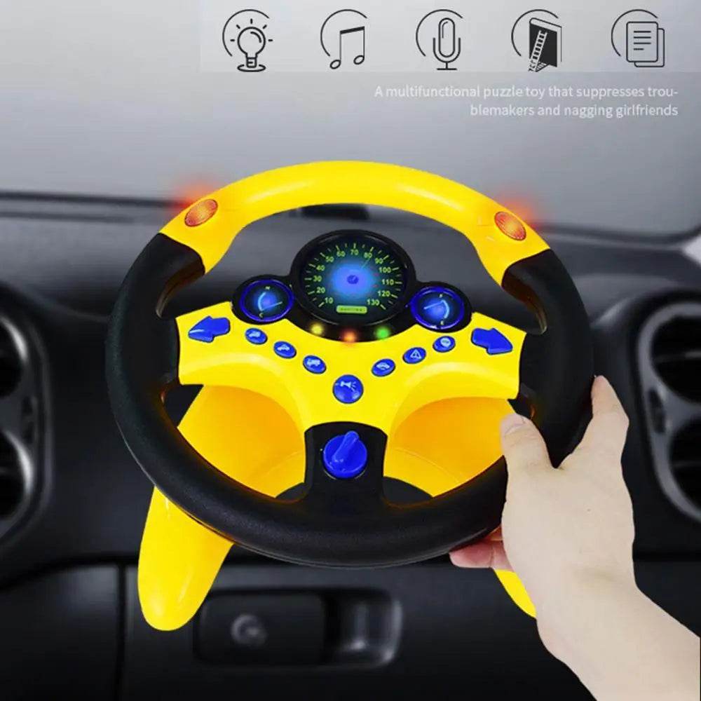 Steering Wheel Toy – Interactive Light & Sound Driving Simulation Toy - Pink