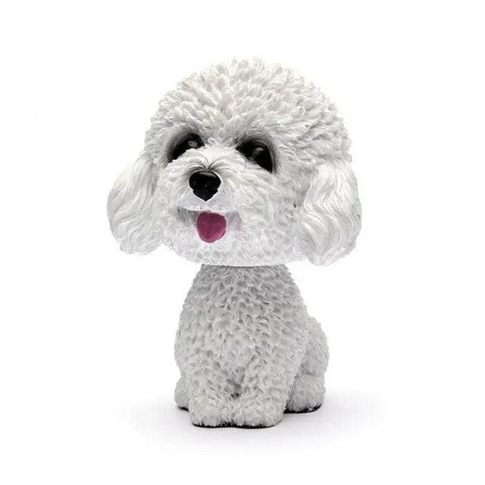Car Shake Head Dog Ornaments - White teddy