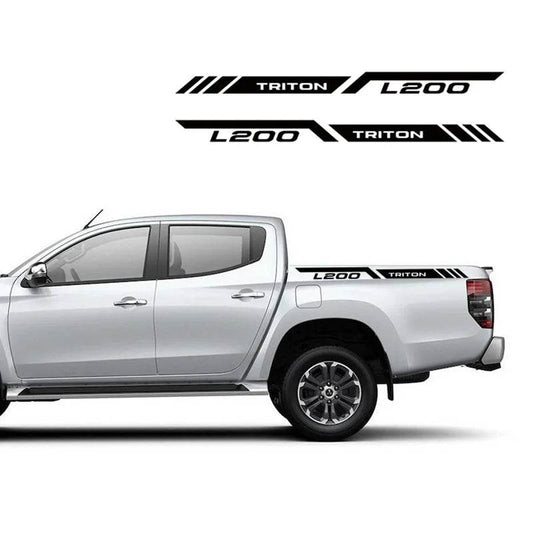 Mitsubishi L200 Triton Rear Tail Sport Stripes - Glossy Gray