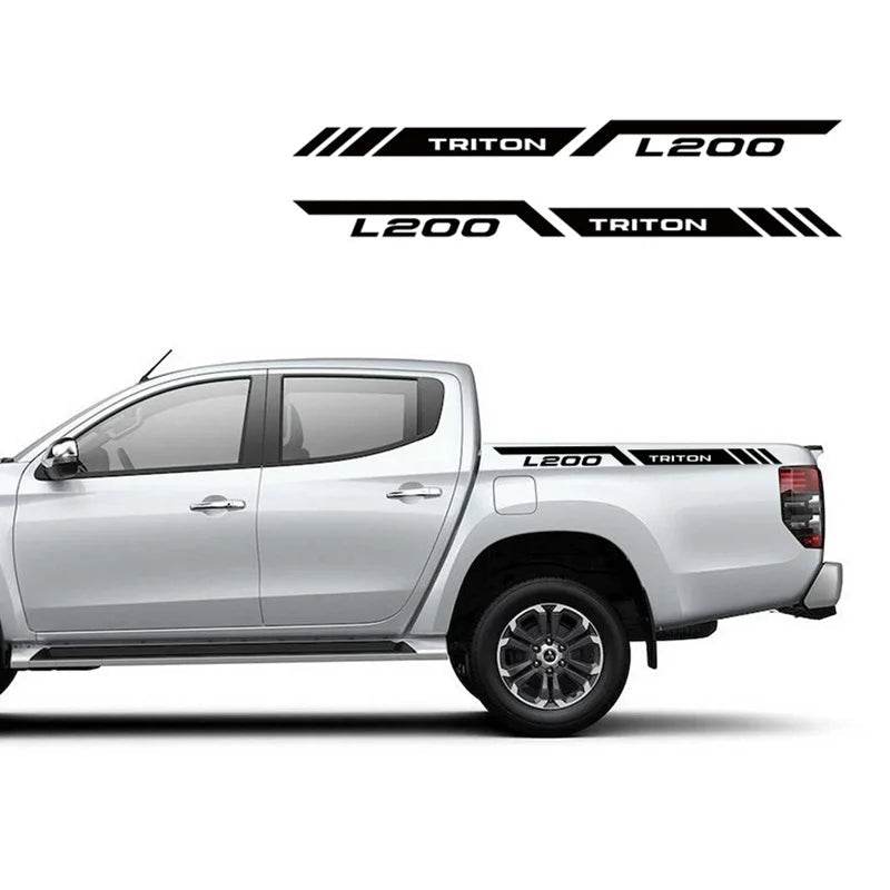 Mitsubishi L200 Triton Rear Tail Sport Stripes - Glossy Gray