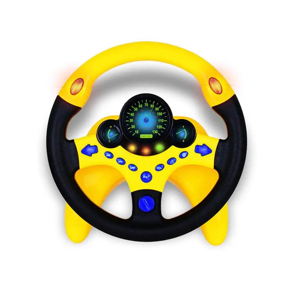 Steering Wheel Toy – Interactive Light & Sound Driving Simulation Toy - Yellow