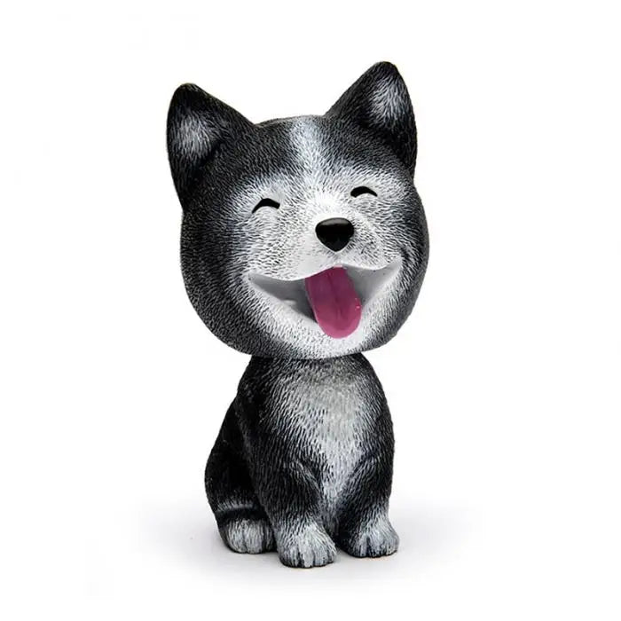 9cm Husky Teddy Pomeranian Car Shake Head Dog Ornaments Cute Nodding Decoration Gift For Car Interior Home Room Auto Accessories - Carmoods