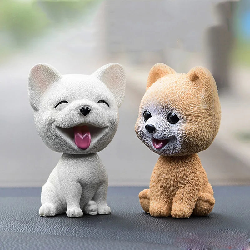9cm Husky Teddy Pomeranian Car Shake Head Dog Ornaments Cute Nodding Decoration Gift For Car Interior Home Room Auto Accessories - Carmoods