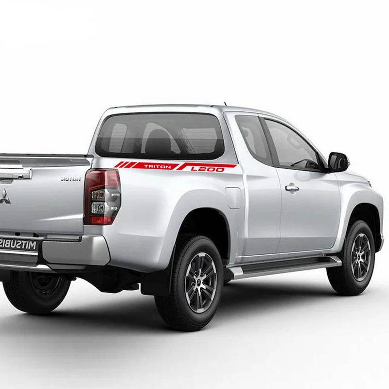 Mitsubishi L200 Triton Rear Tail Sport Stripes - Glossy Gray