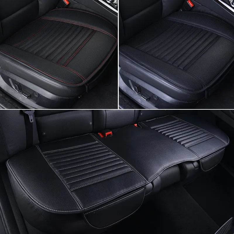 Car Seat Cover | PU Leather Universal, Anti-Slip, Waterproof & Sweatproof Protector - Front Red line