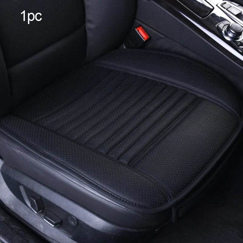 Car Seat Cover | PU Leather Universal, Anti-Slip, Waterproof & Sweatproof Protector - Front Black line