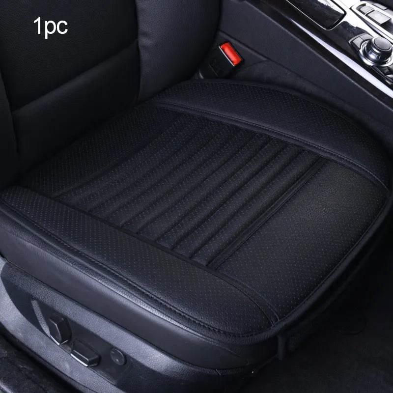 Car Seat Cover | PU Leather Universal, Anti-Slip, Waterproof & Sweatproof Protector - Front Black line