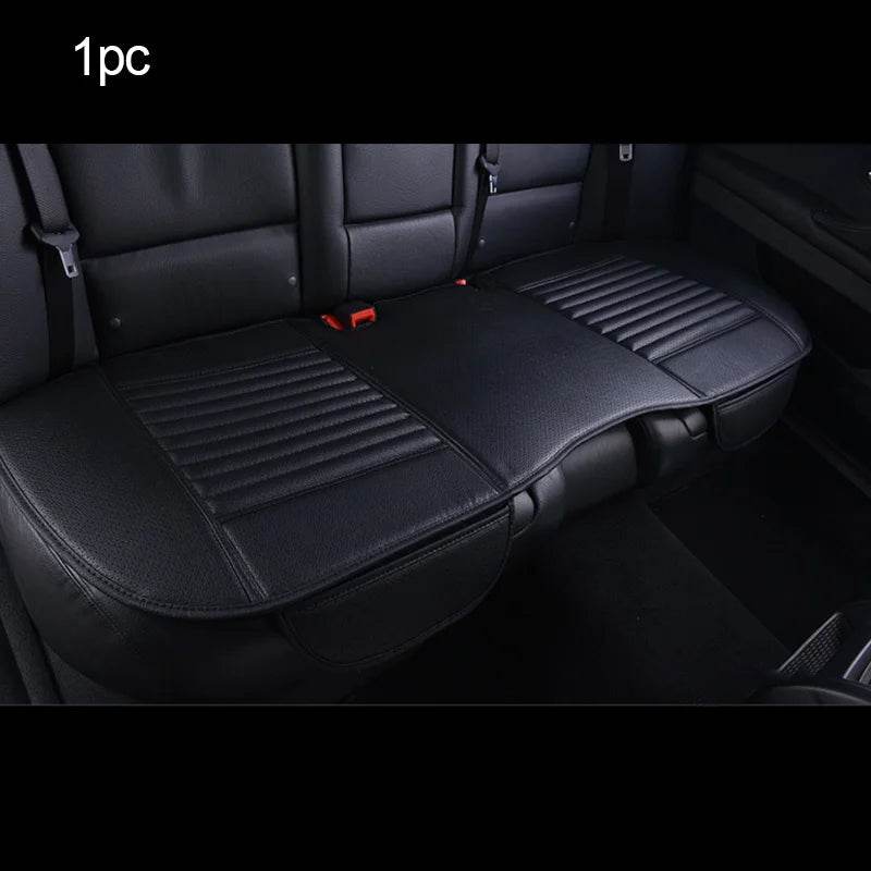 Car Seat Cover | PU Leather Universal, Anti-Slip, Waterproof & Sweatproof Protector - Rear Black line