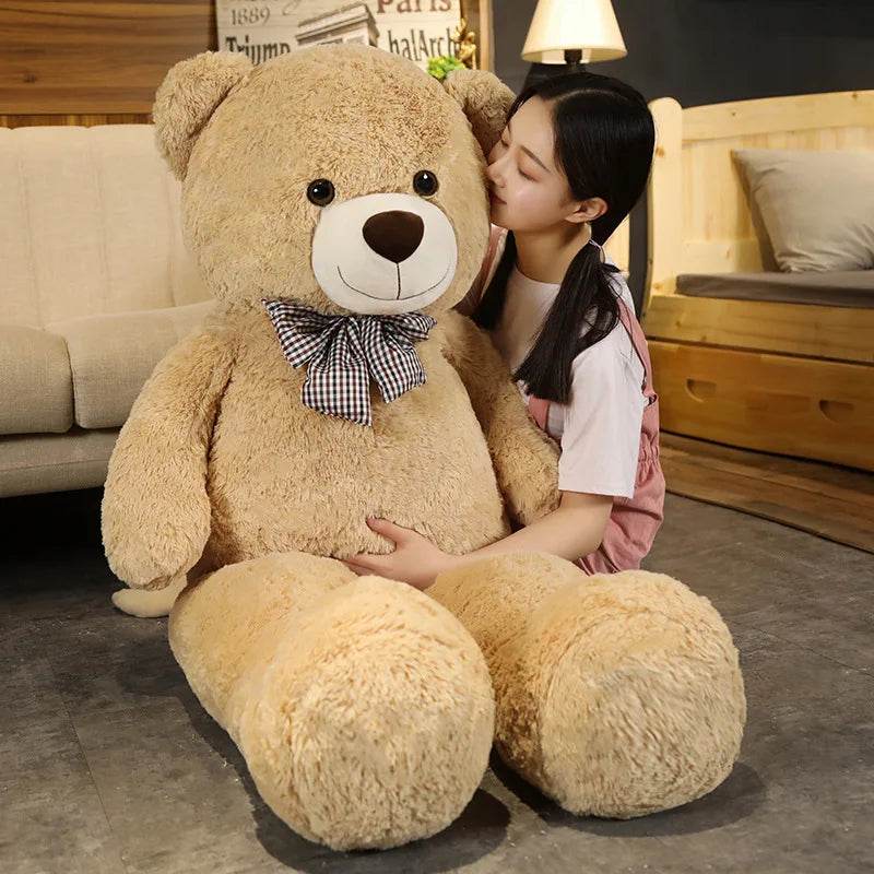 Giant Teddy Bear Plush – 105cm Big Hugging Pillow - Light Brown