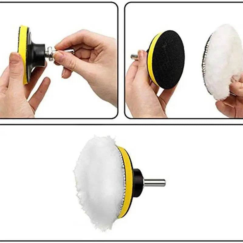 Car Polishing Wool Pad 3/4-Inch – M10/M14 Mount - 4inch Mix Set