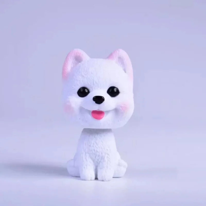 9cm Husky Teddy Pomeranian Car Shake Head Dog Ornaments Cute Nodding Decoration Gift For Car Interior Home Room Auto Accessories - Carmoods