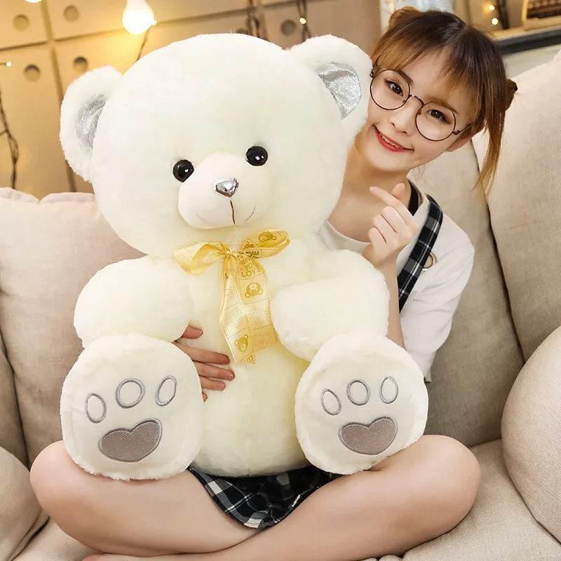 Teddy Bear Plush Toy – Cute Stuffed Animal Doll - White / 35cm