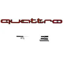 Audi Quattro Emblem | 3D ABS Front Grille Car Badge - Balck Red