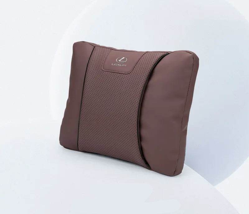 Lexus Car Neck Pillow & Lumbar Support - lumbar brown