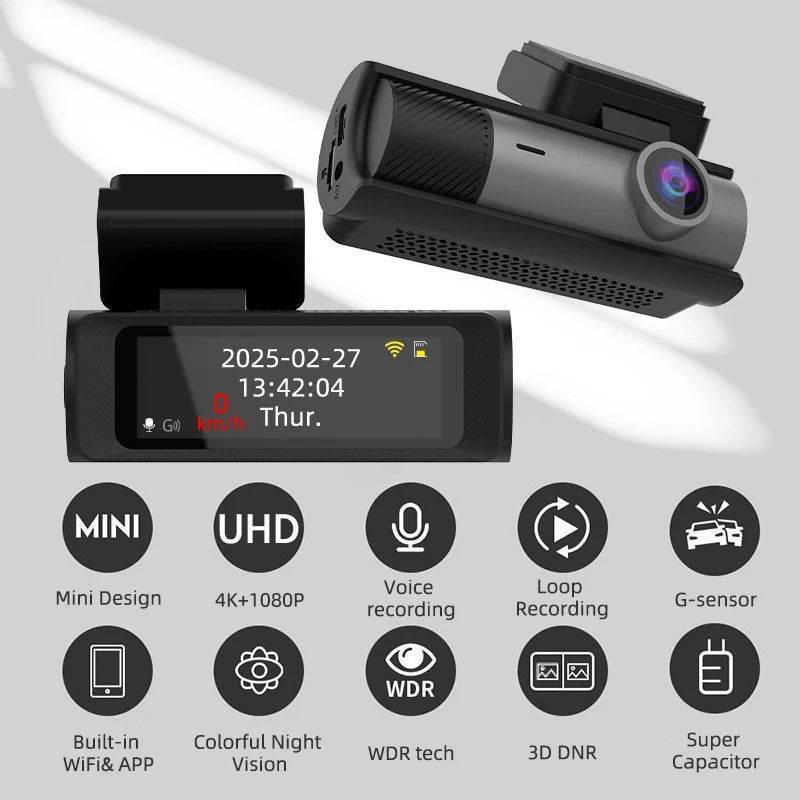 4K Mini Dash Cam With Rear Camera - ONLY 4K DashCam B61P / NONE