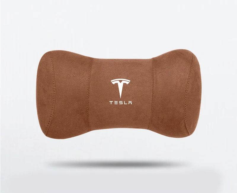 Tesla Suede Headrest Pillow - Brown
