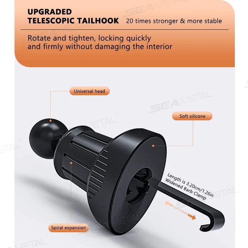 Foldable Car Cup Holder | Air Vent Drink Bracket & Organizer - Long Base
