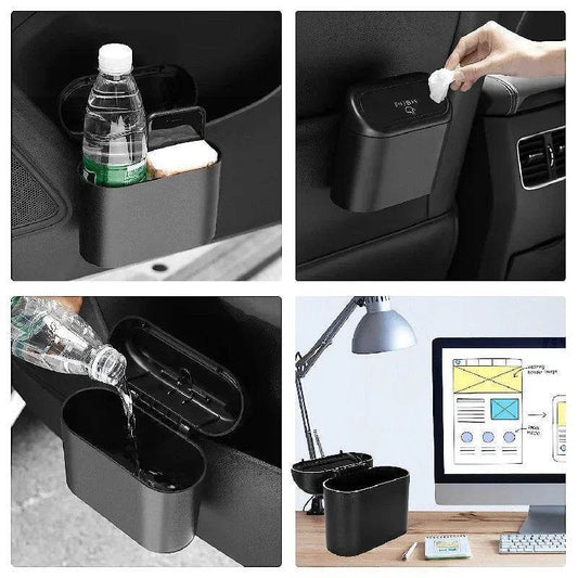 Leak-Proof Car Trash Can with Lid – Includes 60 Garbage Bags - 1pcs garbage bag