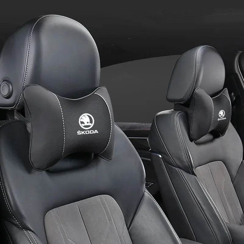 Car Seat Neck Pillow for Skoda – Compatible with Octavia, Superb, Rapid, Kodiaq, Karoq, Fabia, Kamiq & More -
