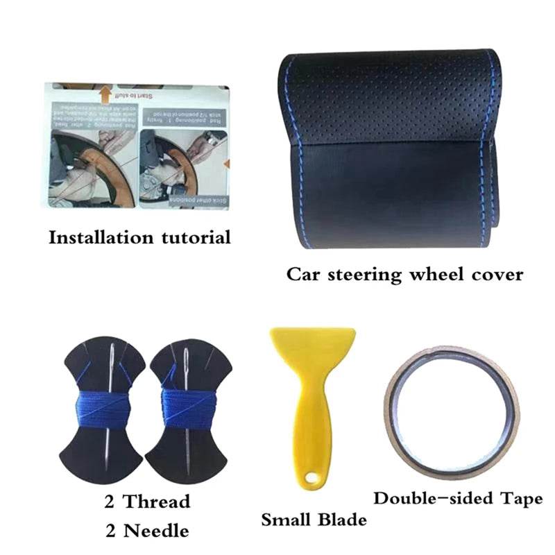 DIY Black Faux Leather Car Steering Wheel Cover For Mazda 3 Onxeira CX4 Atenza CX5 CX30 Interior Accessories Comfortable