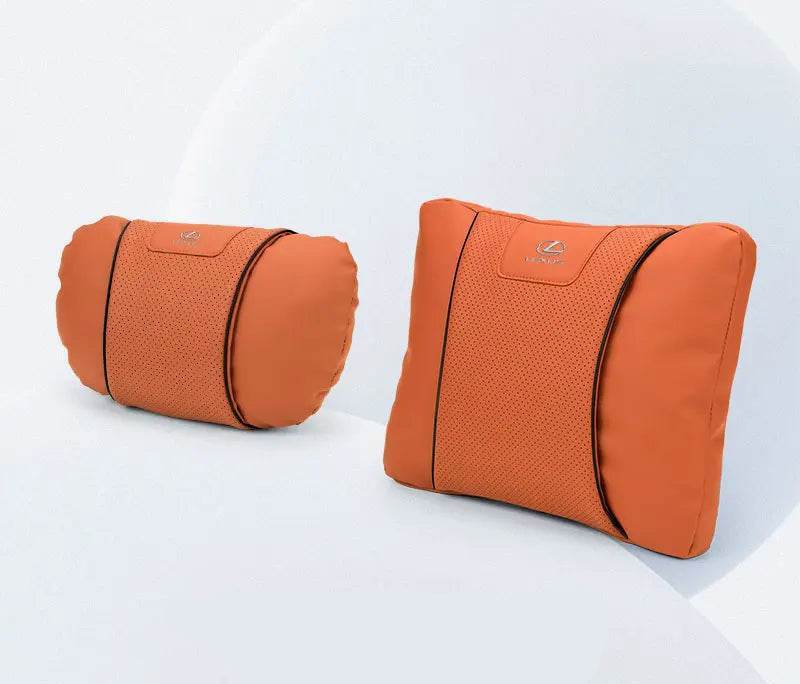 Lexus Car Neck Pillow & Lumbar Support - set orange