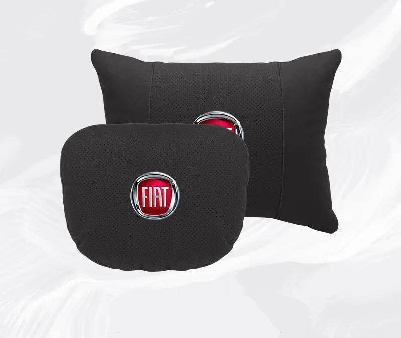Suede Car Neck Pillow for FIAT 500, Ducato, Panda, Abarth & More – Ergonomic Headrest - headrest 1pc brown