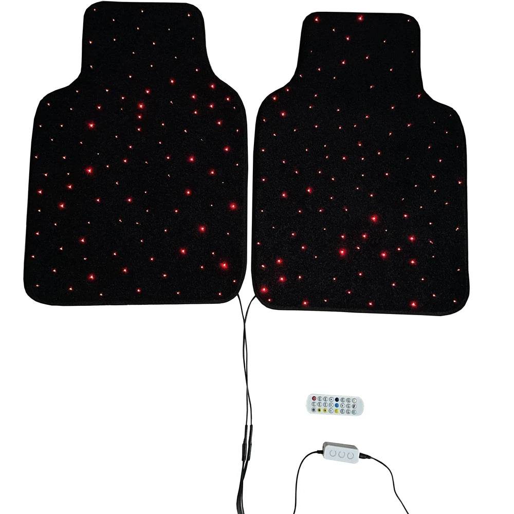 Fiber Optic Twinkle Star Car Mats – Waterproof LED Rugs with APP & Remote Control - 2PCS front mats