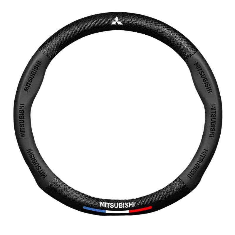 Mitsubishi Leather Steering Wheel Cover – Outlander, Pajero, ASX, Lancer EX, Evolution X, L200, Triton, RALLIART, Colt - Total Carbon