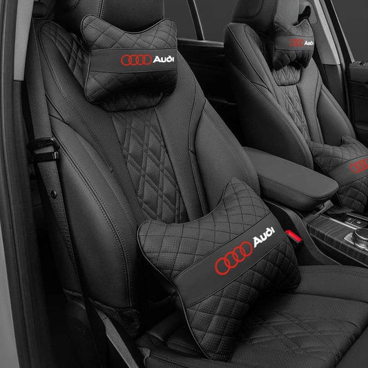 Audi Headrest & Lumbar Pillow - Headrest-Black