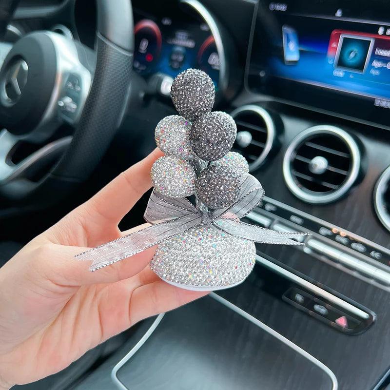 Diamond Inlaid Clay Balloon Car Dashboard Ornament Pendant Charm