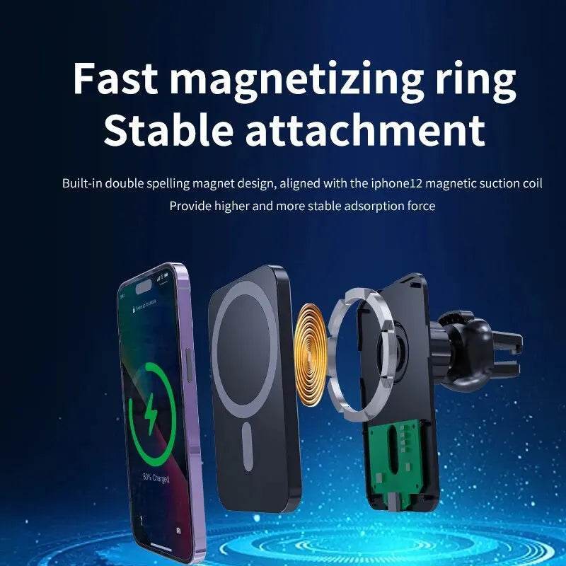 30W MagSafe Fast Charging Mount & Phone Holder - Black