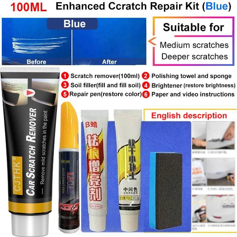 Car Scratch Remover & Paint Repair Compound – Swirl Remover & Polishing Wax for Auto Body Care - 100ml Blue repair