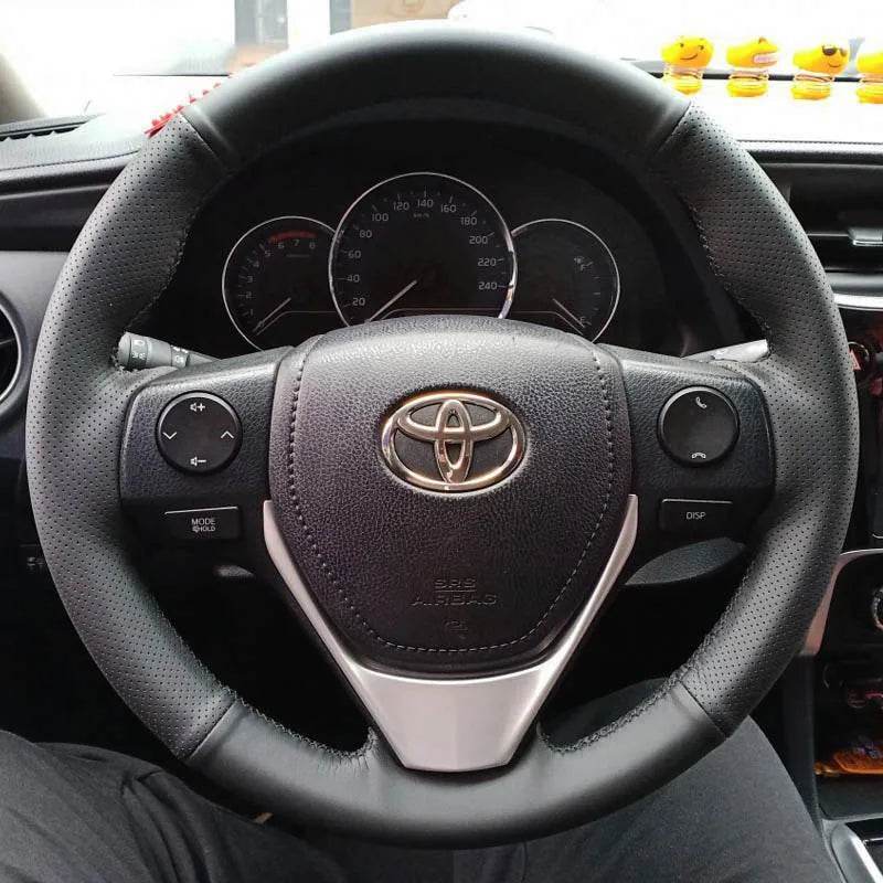 Toyota Leather Steering Wheel Cover - Orange Thread