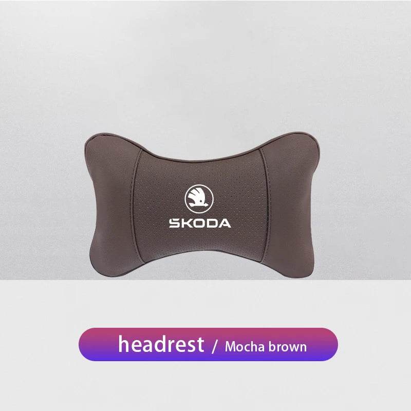 Car Seat Neck Pillow for Skoda – Compatible with Octavia, Superb, Rapid, Kodiaq, Karoq, Fabia, Kamiq & More -