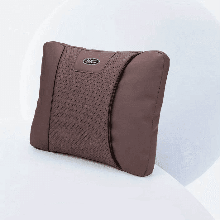 Land Rover Leather Car Neck Pillow & Lumbar Support - lumbar brown