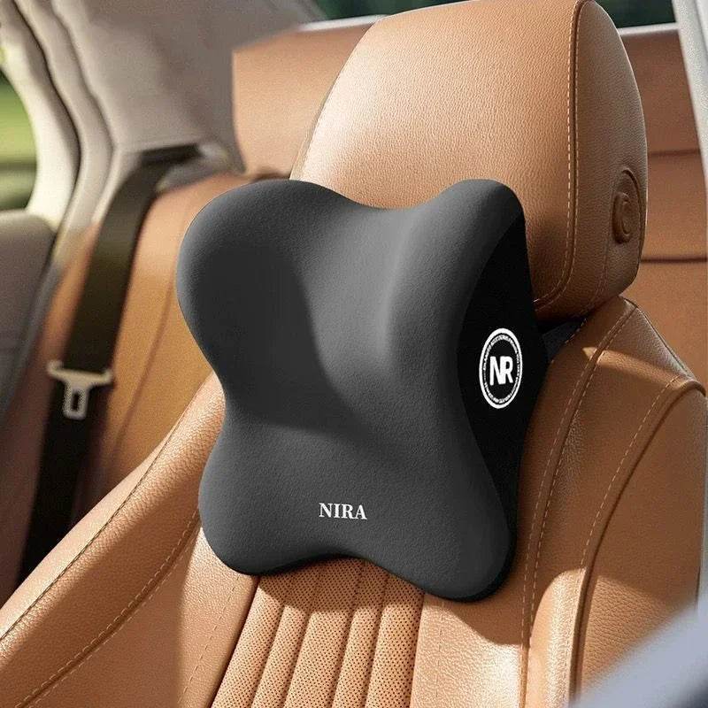 Car Neck Pillow & Back Cushion for Ultimate Comfort - Brown Headrest